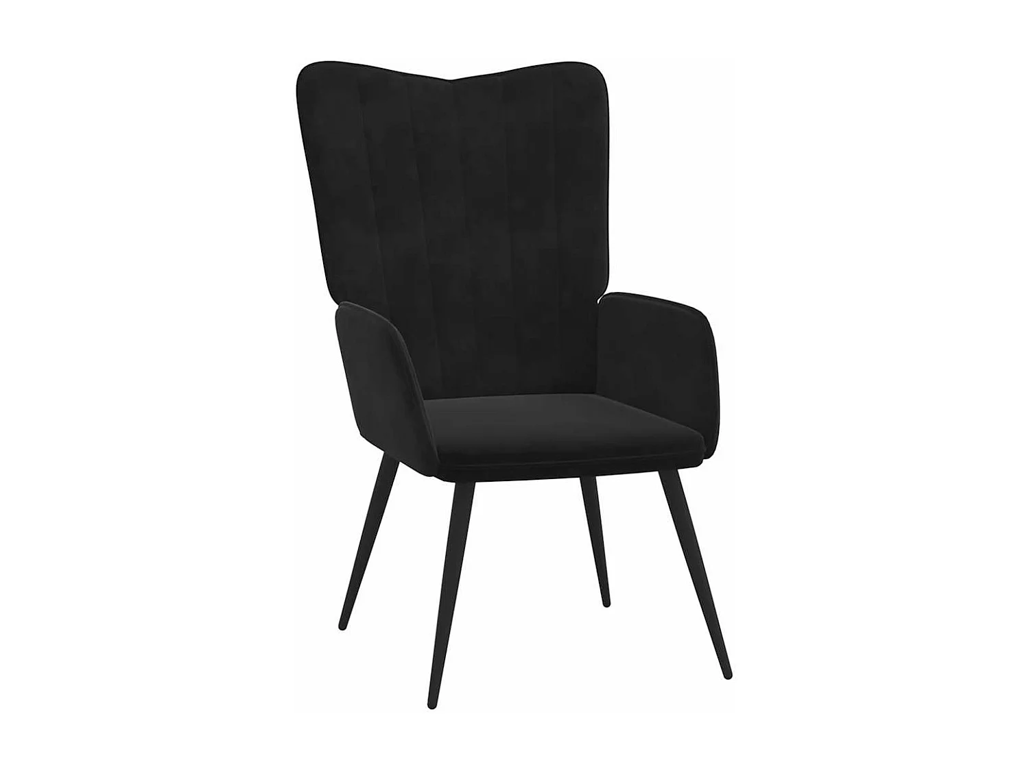 Fauteuil de relaxation avec repose-pied Noir Velours