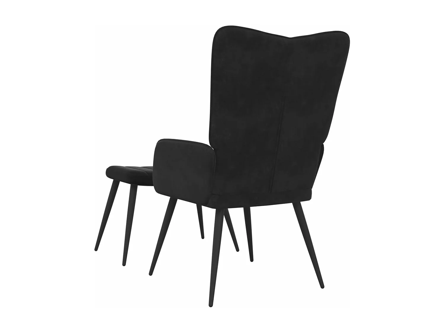 Silla de relajación con reposapiés terciopelo negro