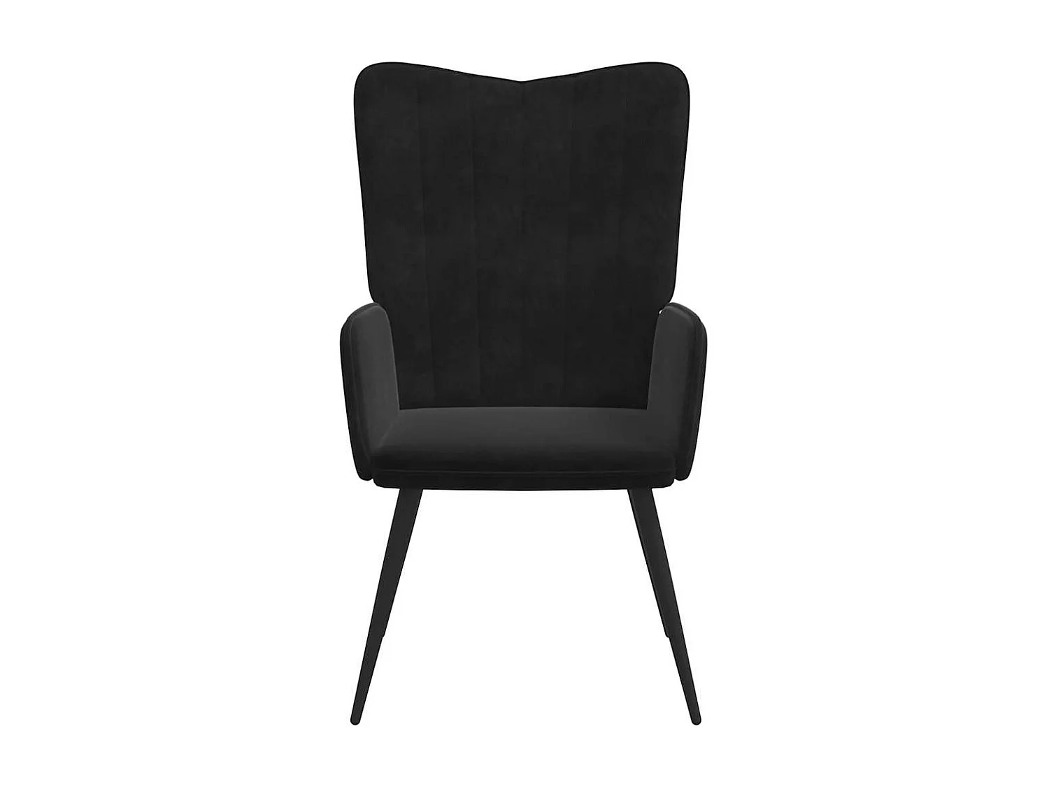 Silla de relajación con reposapiés terciopelo negro