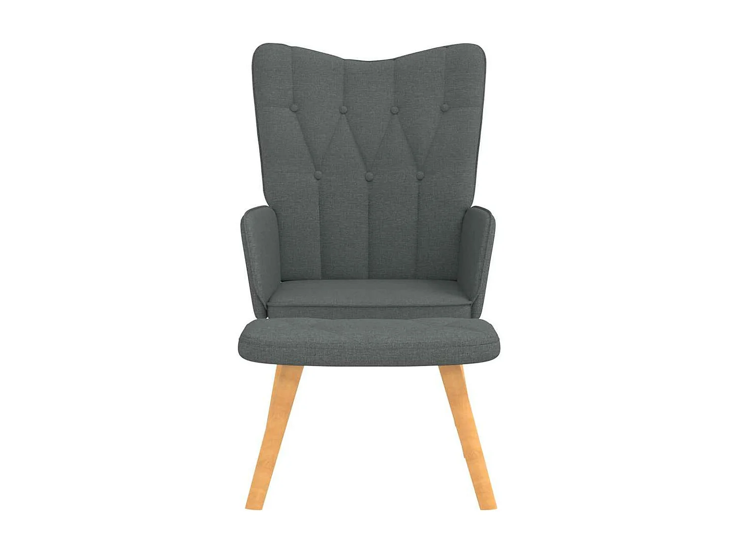 Fauteuil de relaxation avec tabouret Gris foncé Tissu