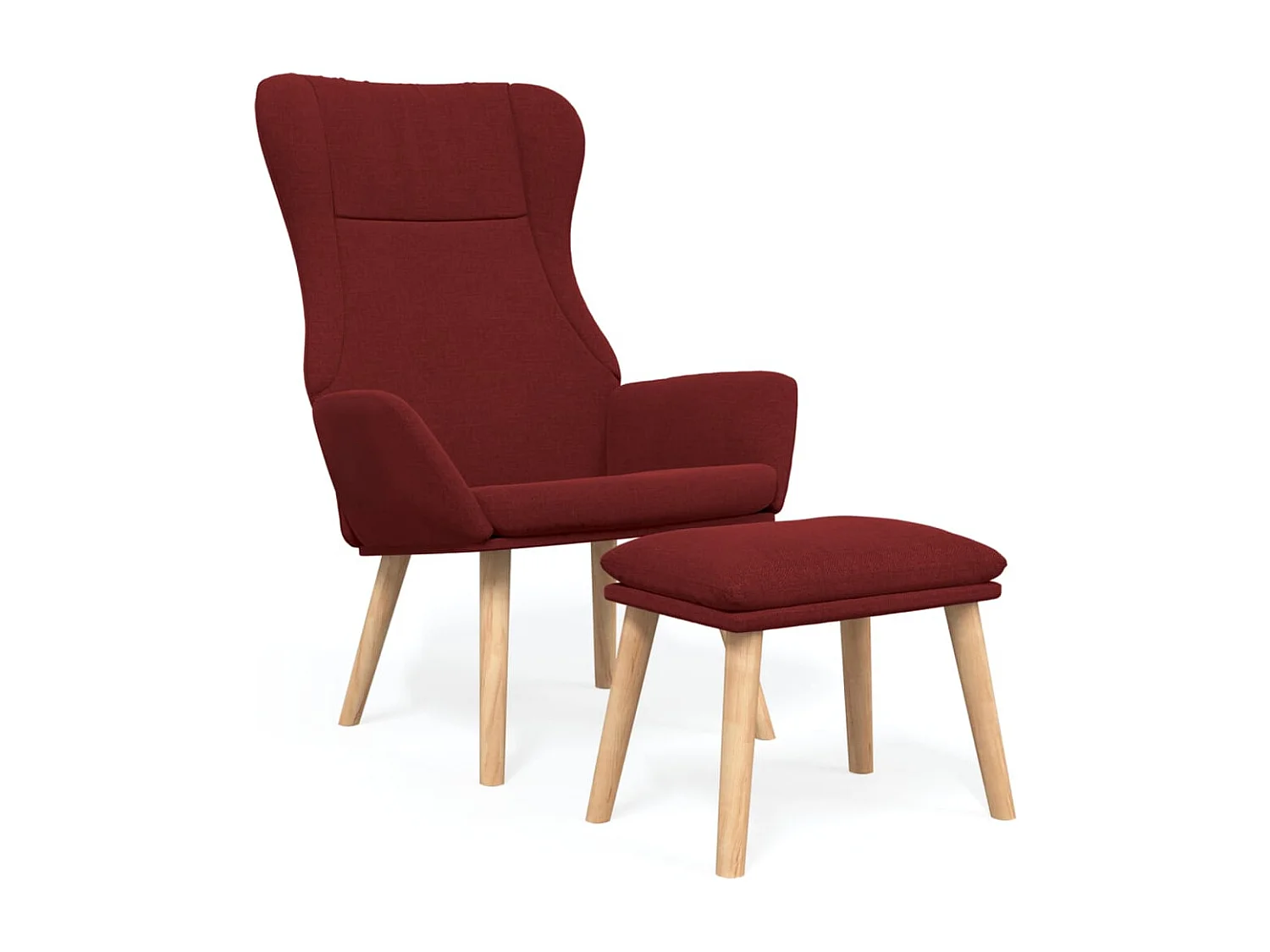 Sillón de relax con taburete tela rojo tinto