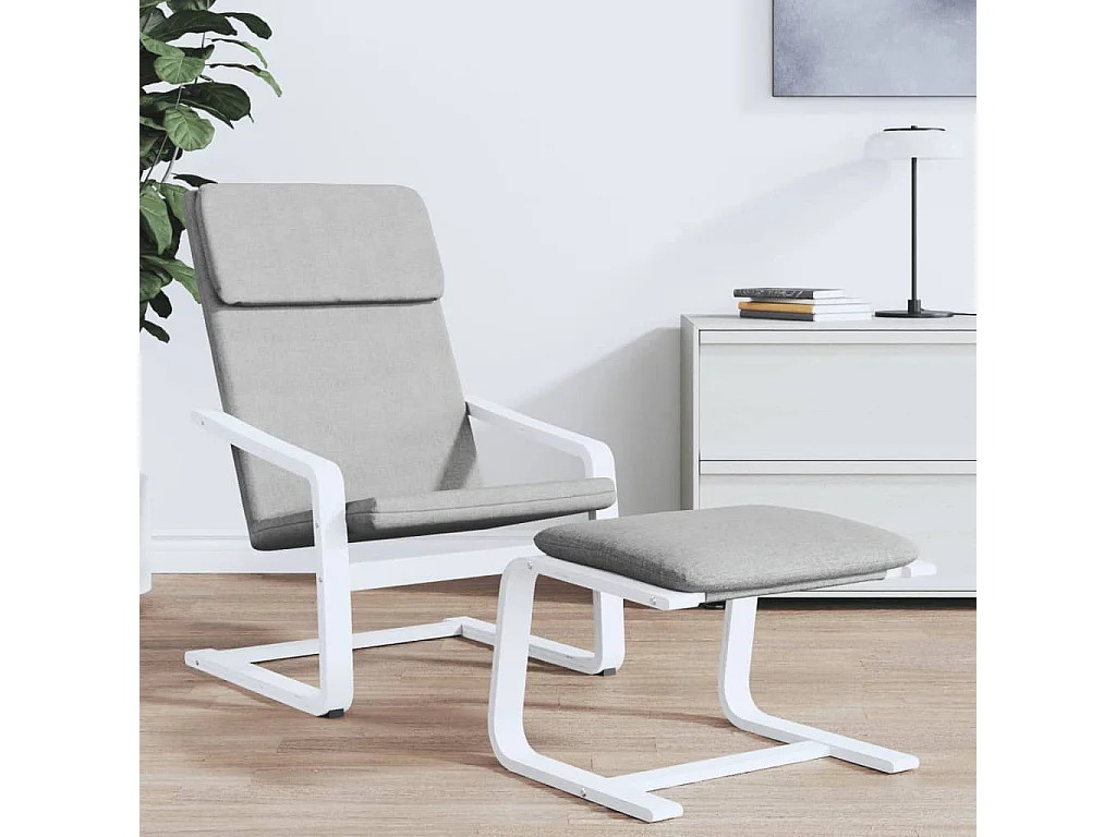 Sillón de relax de tela gris claro