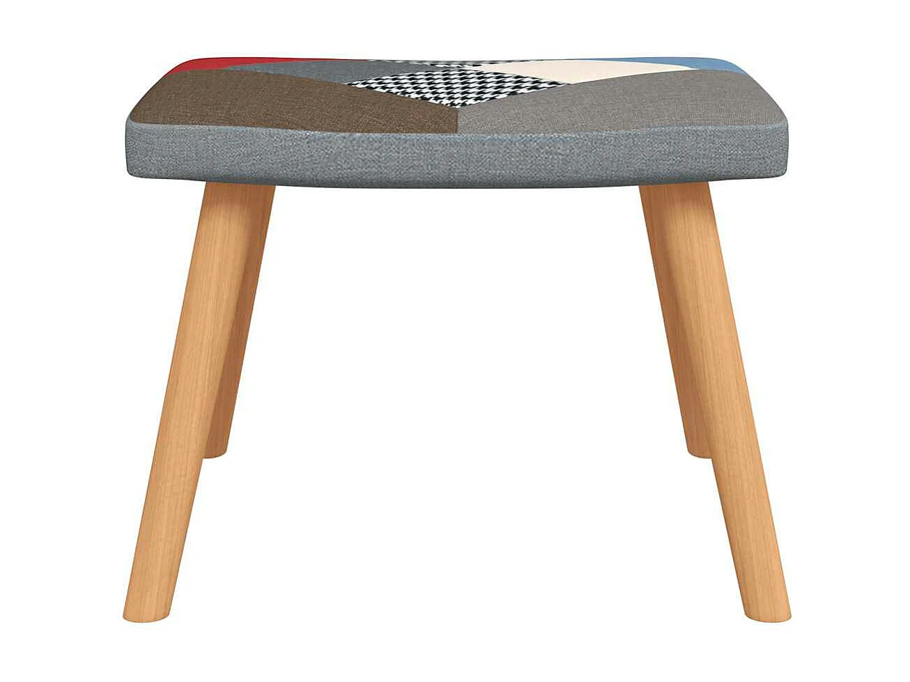 Relaxstoel met voetenbank patchwork stof