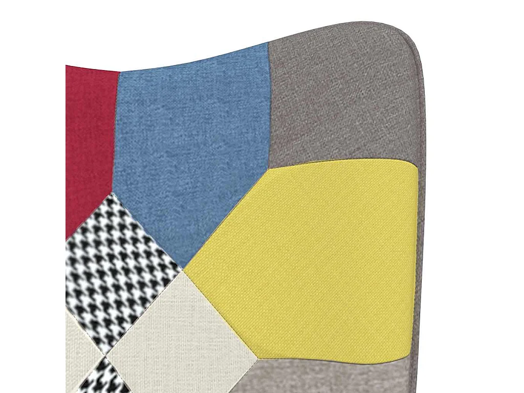 Relaxstoel met voetenbank patchwork stof