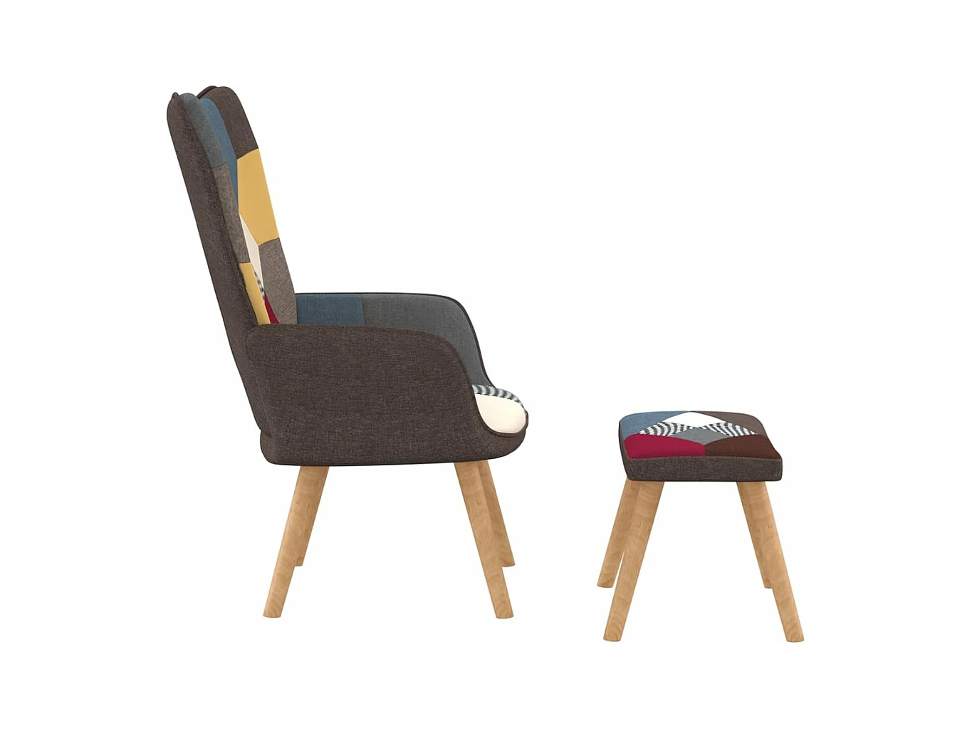 Fauteuil de relaxation avec repose-pied Patchwork Tissu