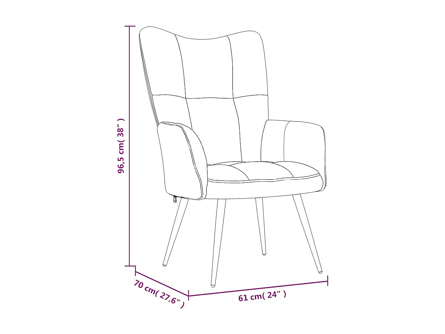 Fauteuil de relaxation Gris clair Velours