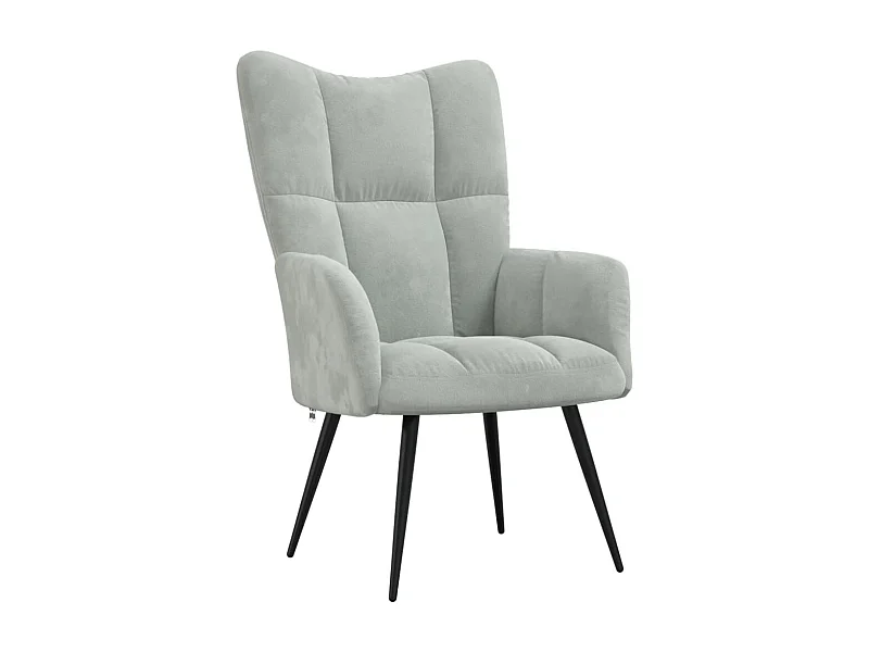 Fauteuil de relaxation Gris clair Velours