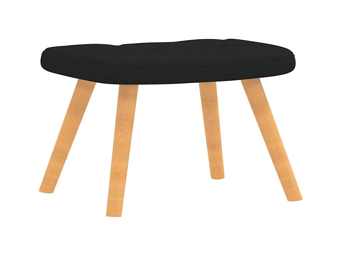 Fauteuil de relaxation avec tabouret Noir Tissu