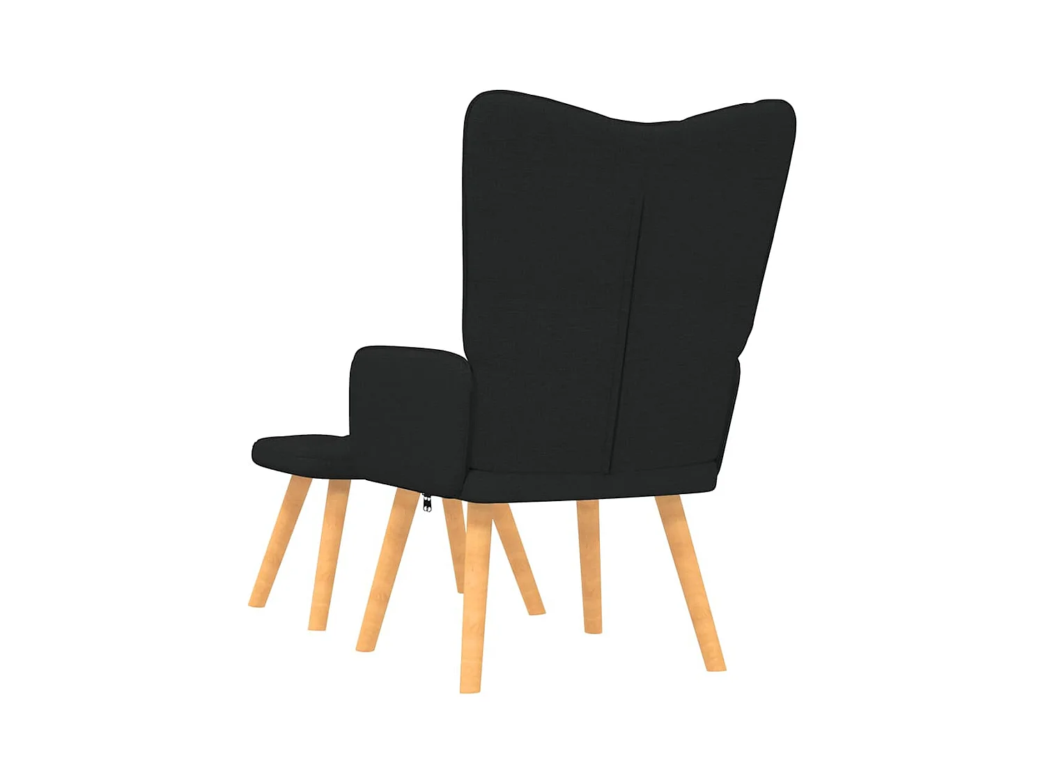 Fauteuil de relaxation avec tabouret Noir Tissu