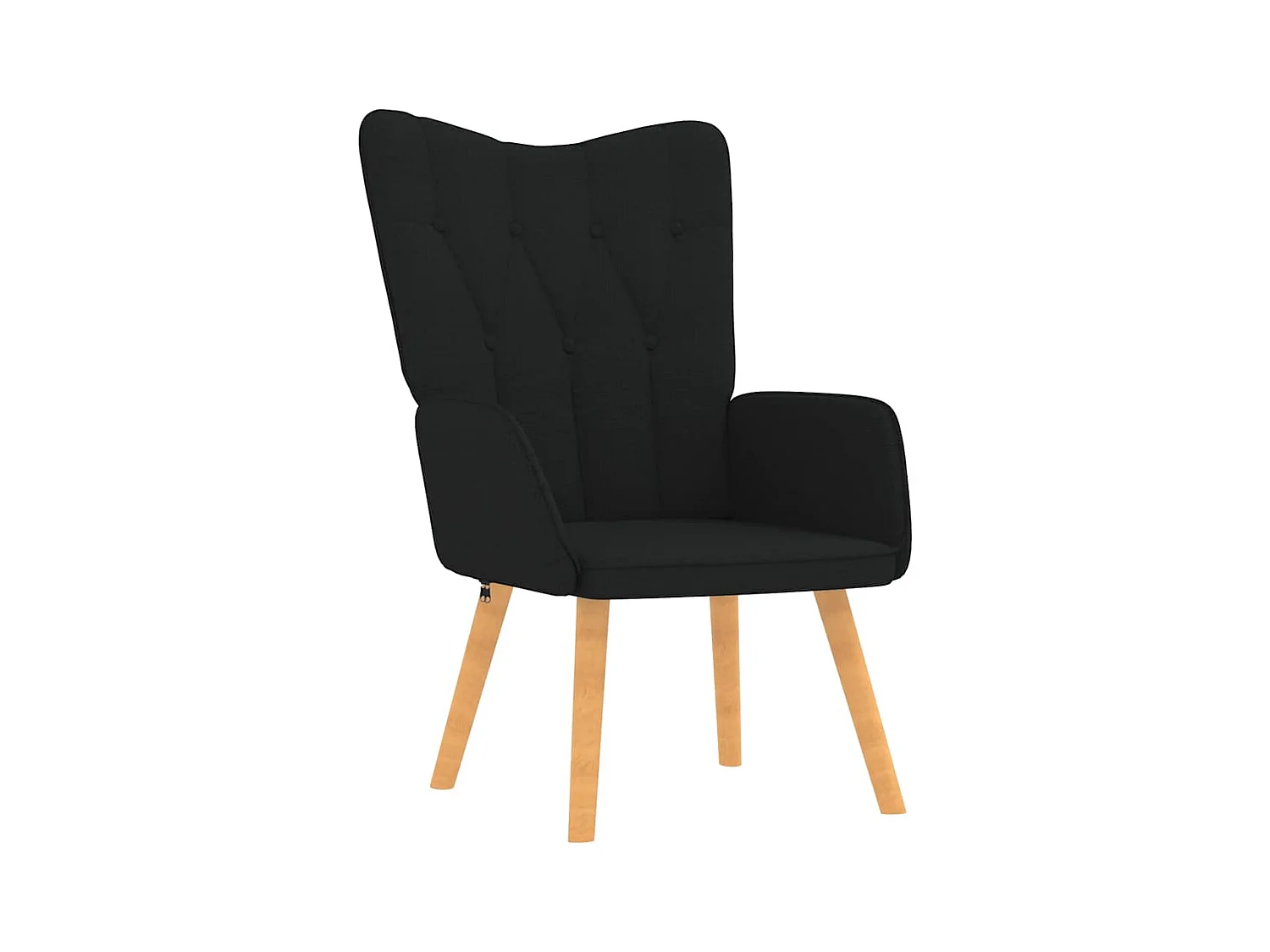 Fauteuil de relaxation avec tabouret Noir Tissu