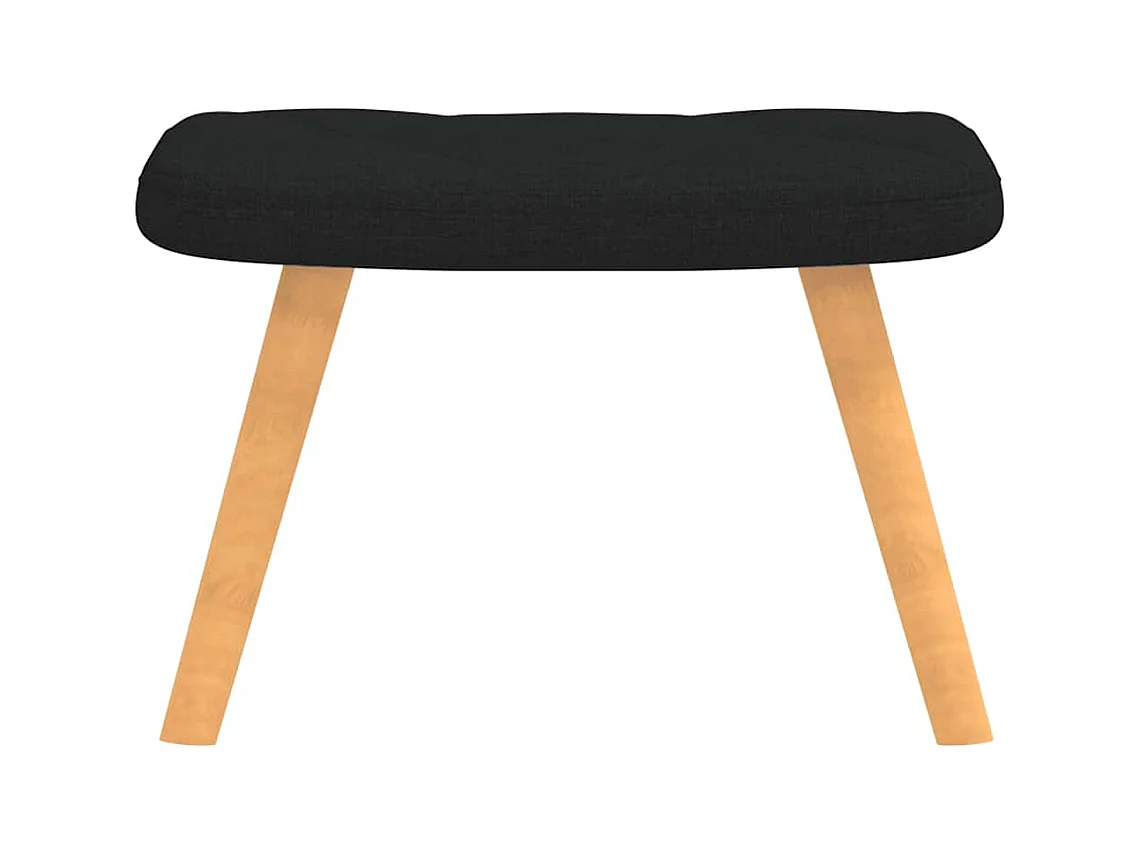 Fauteuil de relaxation avec tabouret Noir Tissu
