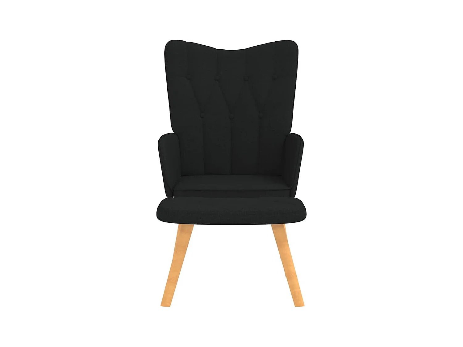 Fauteuil de relaxation avec tabouret Noir Tissu