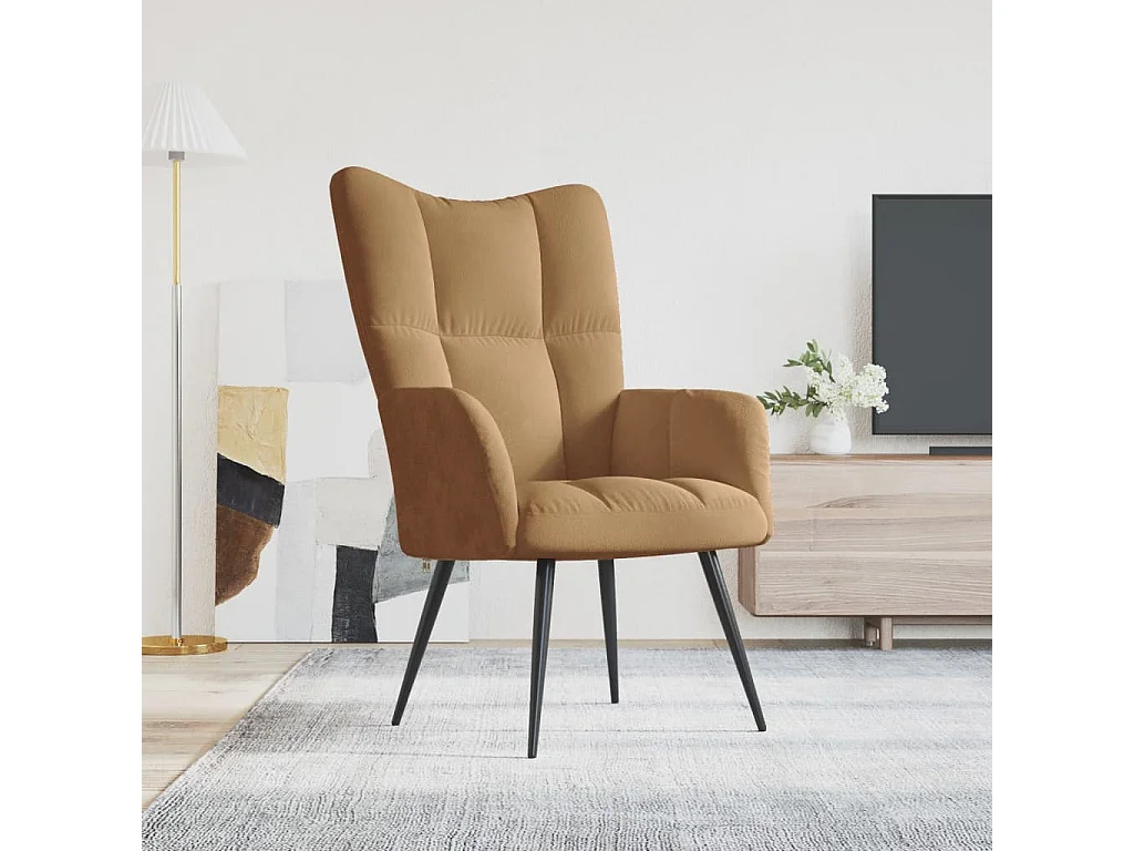 Fauteuil de relaxation Marron Velours