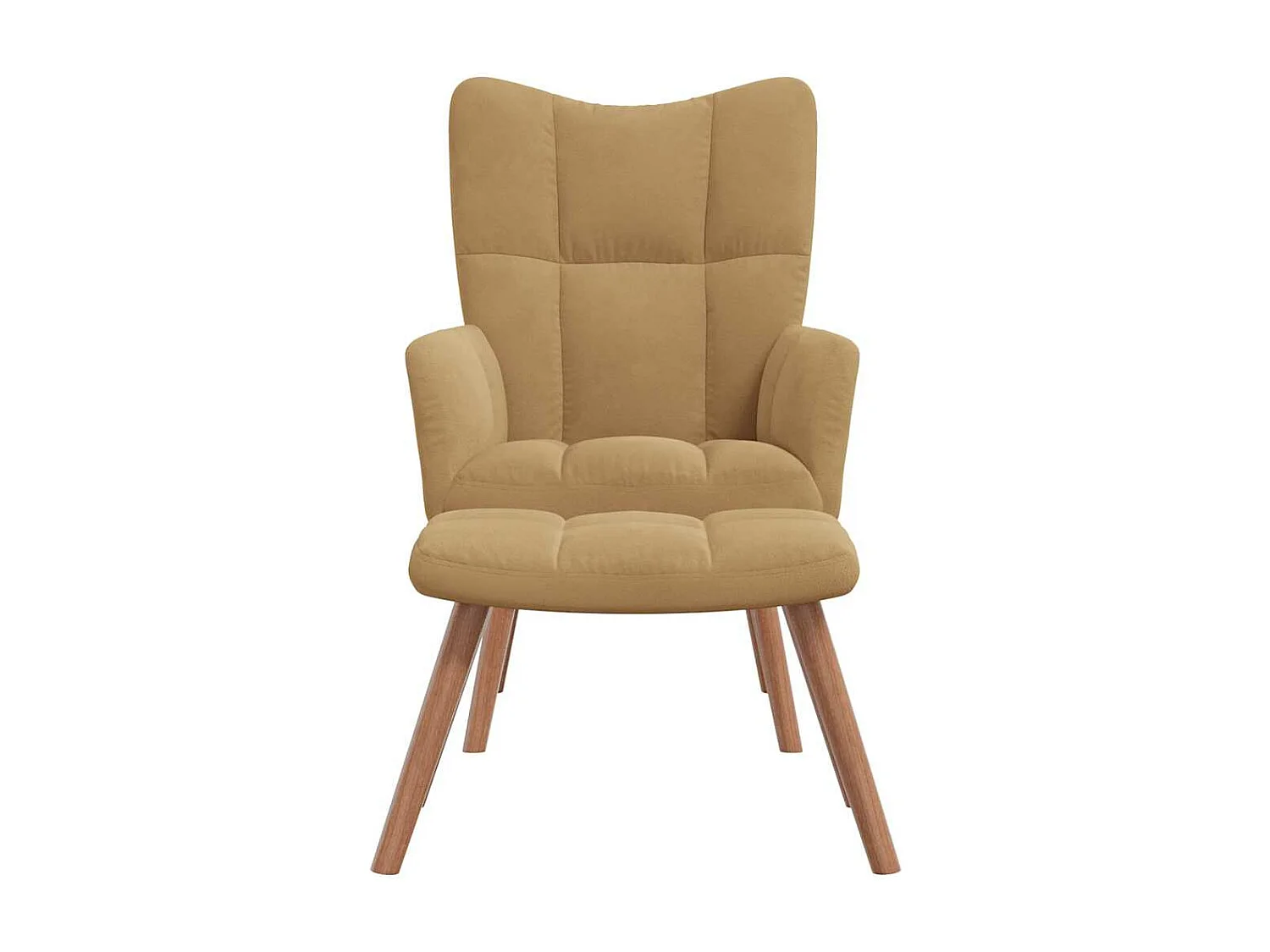 Fauteuil de relaxation avec repose-pied Marron Velours