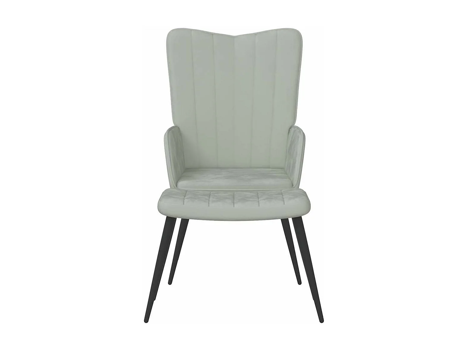 Fauteuil de relaxation avec repose-pied Gris clair Velours