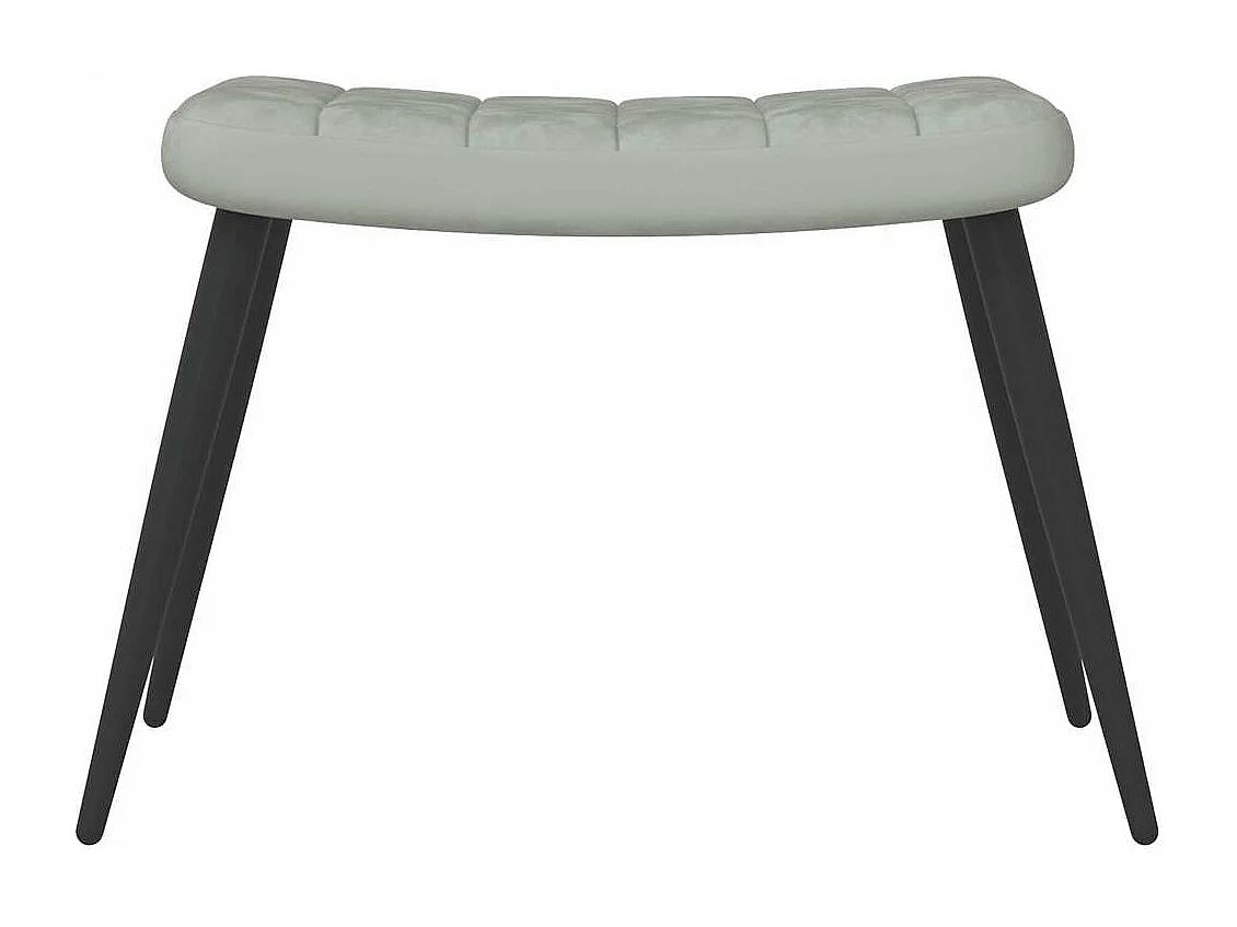 Fauteuil de relaxation avec repose-pied Gris clair Velours