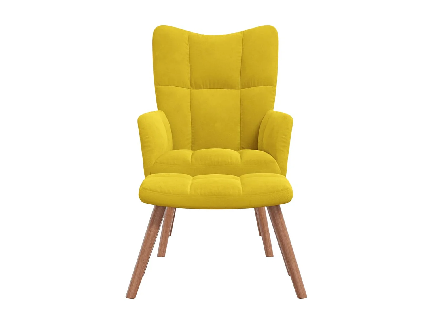 Fauteuil de relaxation avec repose-pied Jaune moutarde Velours
