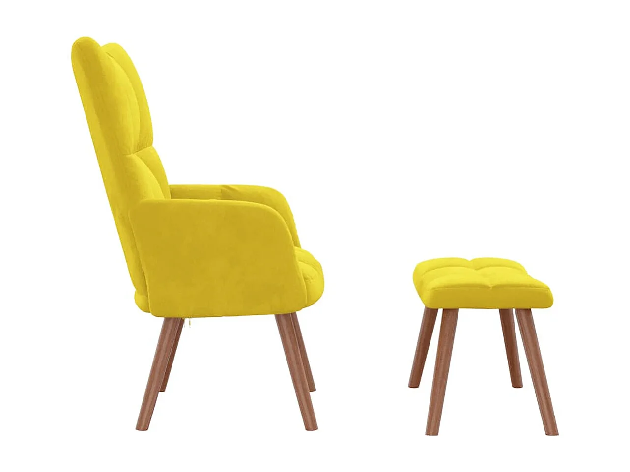 Fauteuil de relaxation avec repose-pied Jaune moutarde Velours