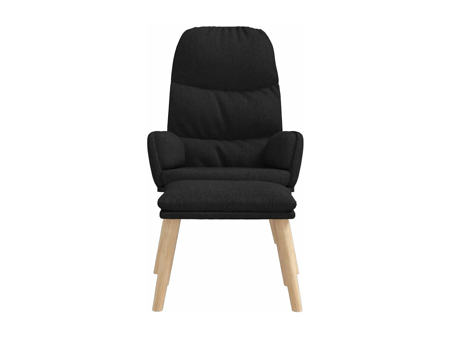 Sillón de relax con reposapiés tela negro