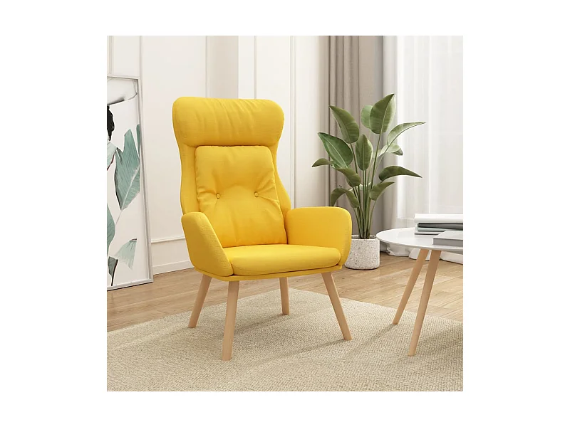 Cadeira de descanso tecido amarelo mostarda