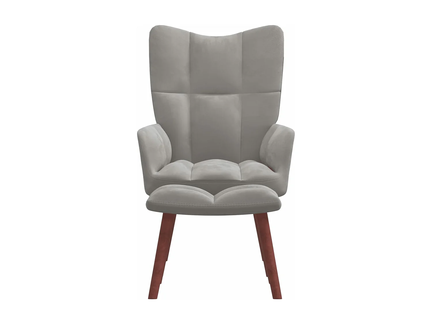 Fauteuil de relaxation avec repose-pied Gris clair Velours