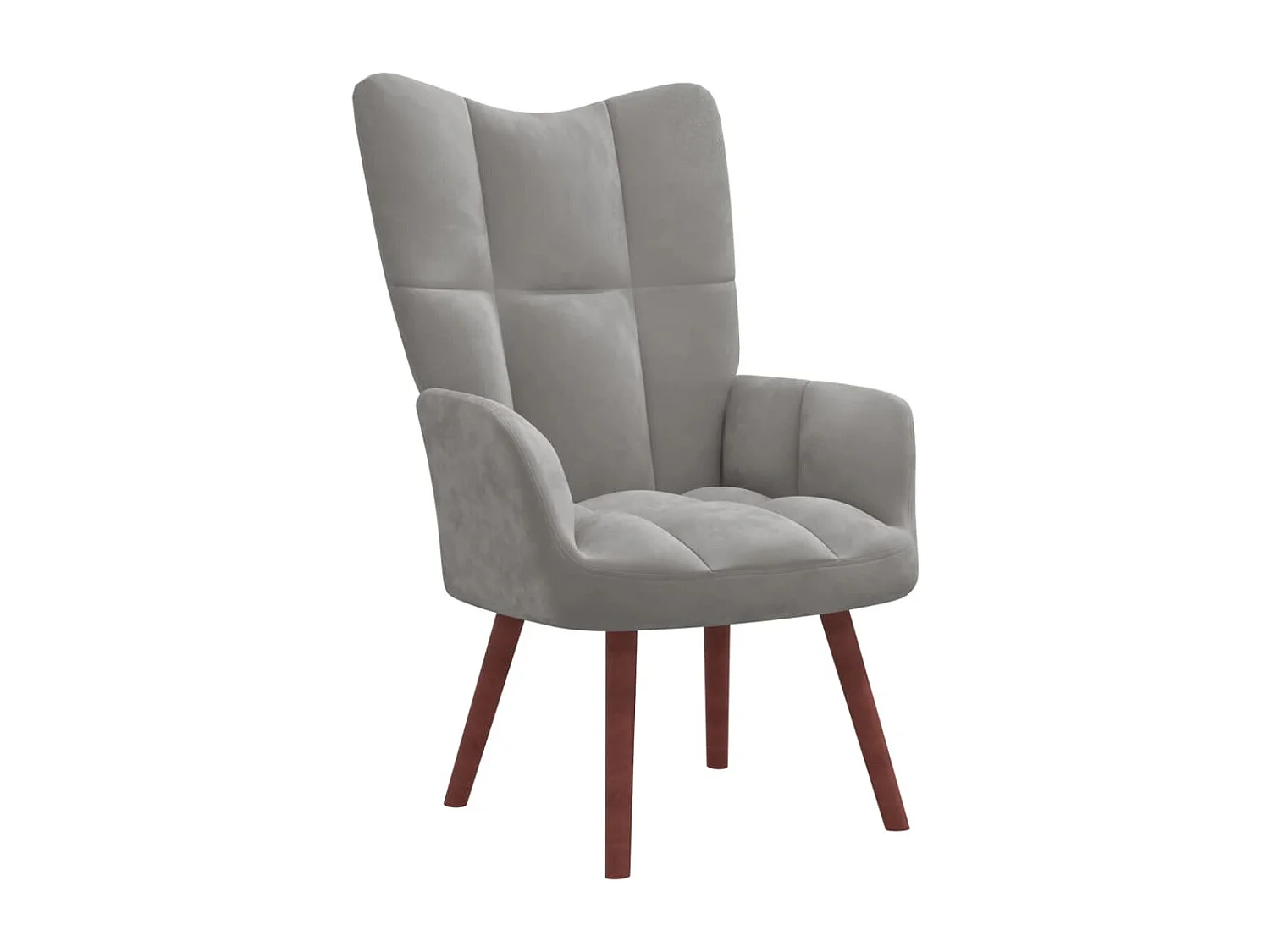 Fauteuil de relaxation avec repose-pied Gris clair Velours