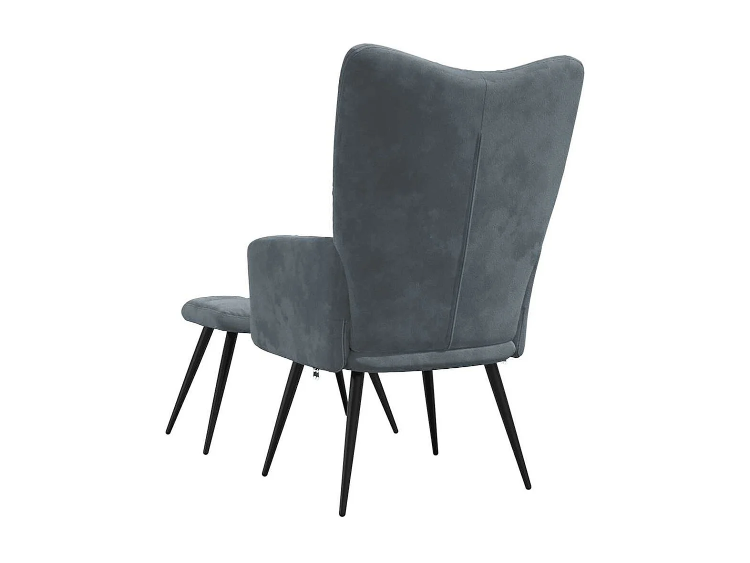 Fauteuil de relaxation avec repose-pied Gris foncé Velours