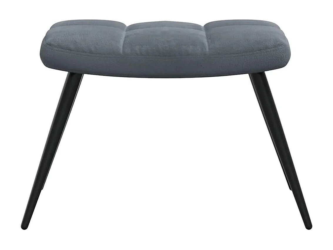 Fauteuil de relaxation avec repose-pied Gris foncé Velours