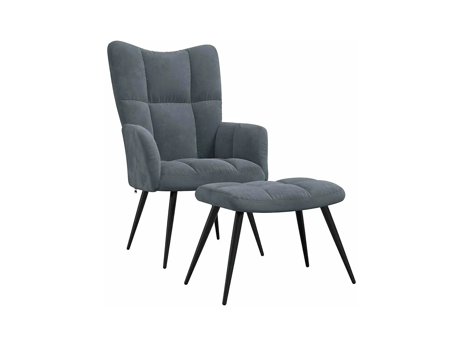 Fauteuil de relaxation avec repose-pied Gris foncé Velours