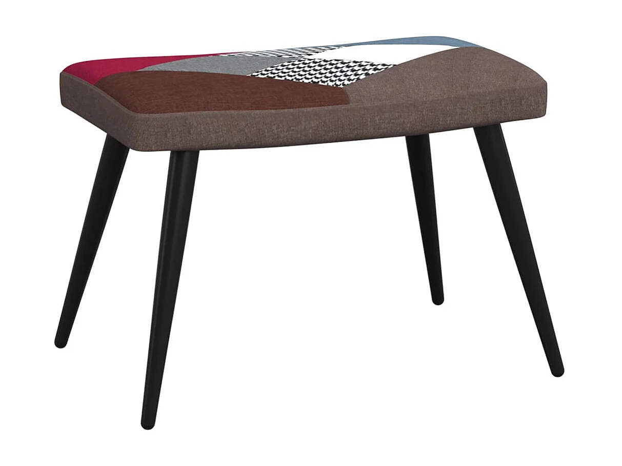 Relaxstoel met voetenbank patchwork stof