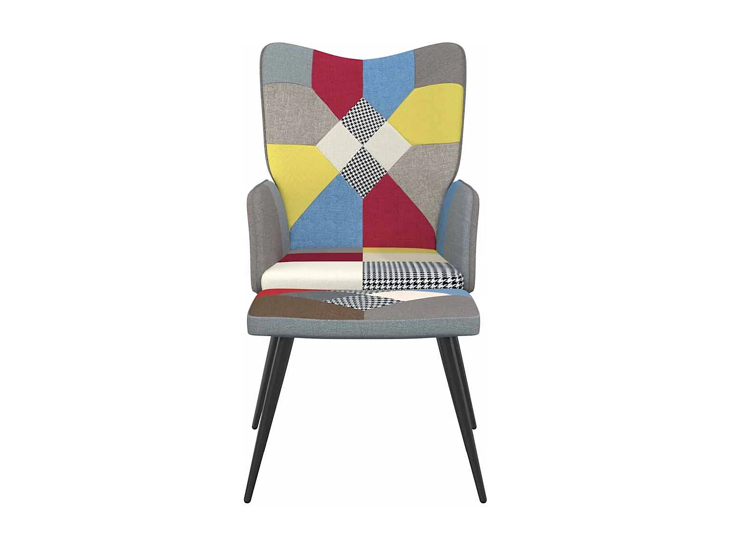 Fauteuil de relaxation avec repose-pied Patchwork Tissu