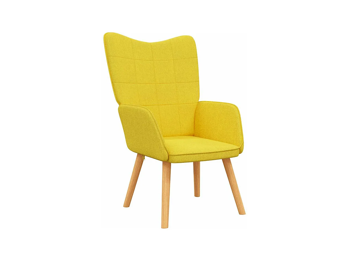 Fauteuil de relaxation avec tabouret Jaune moutarde Tissu