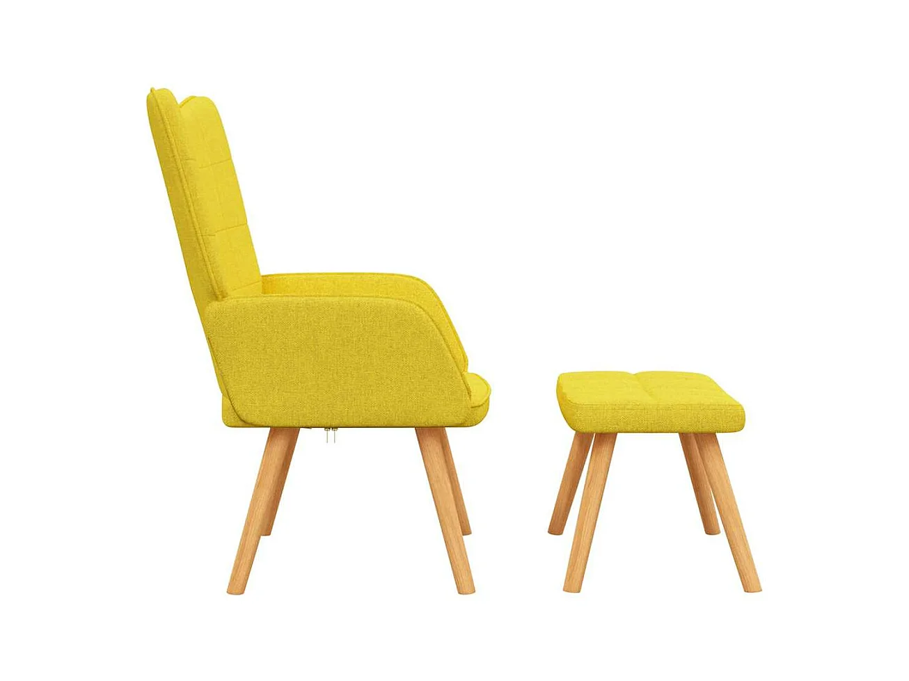 Fauteuil de relaxation avec tabouret Jaune moutarde Tissu