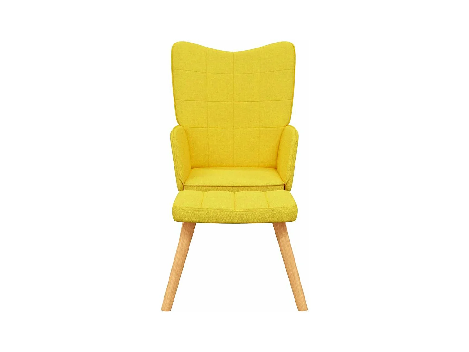 Fauteuil de relaxation avec tabouret Jaune moutarde Tissu