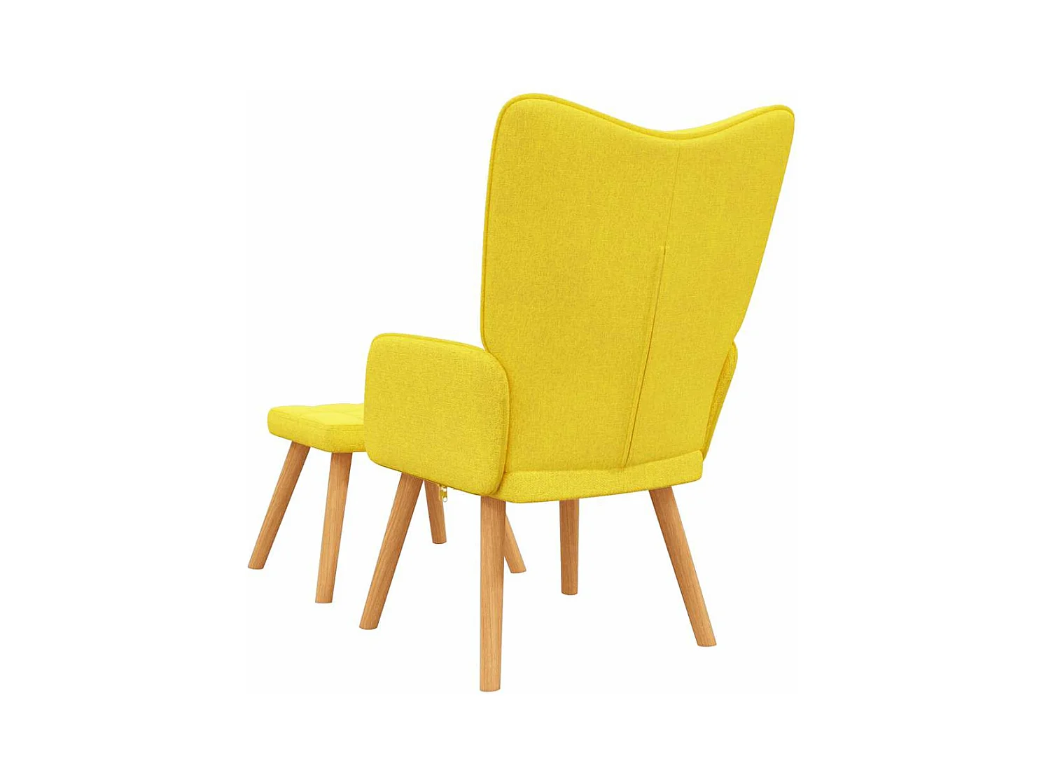 Fauteuil de relaxation avec tabouret Jaune moutarde Tissu