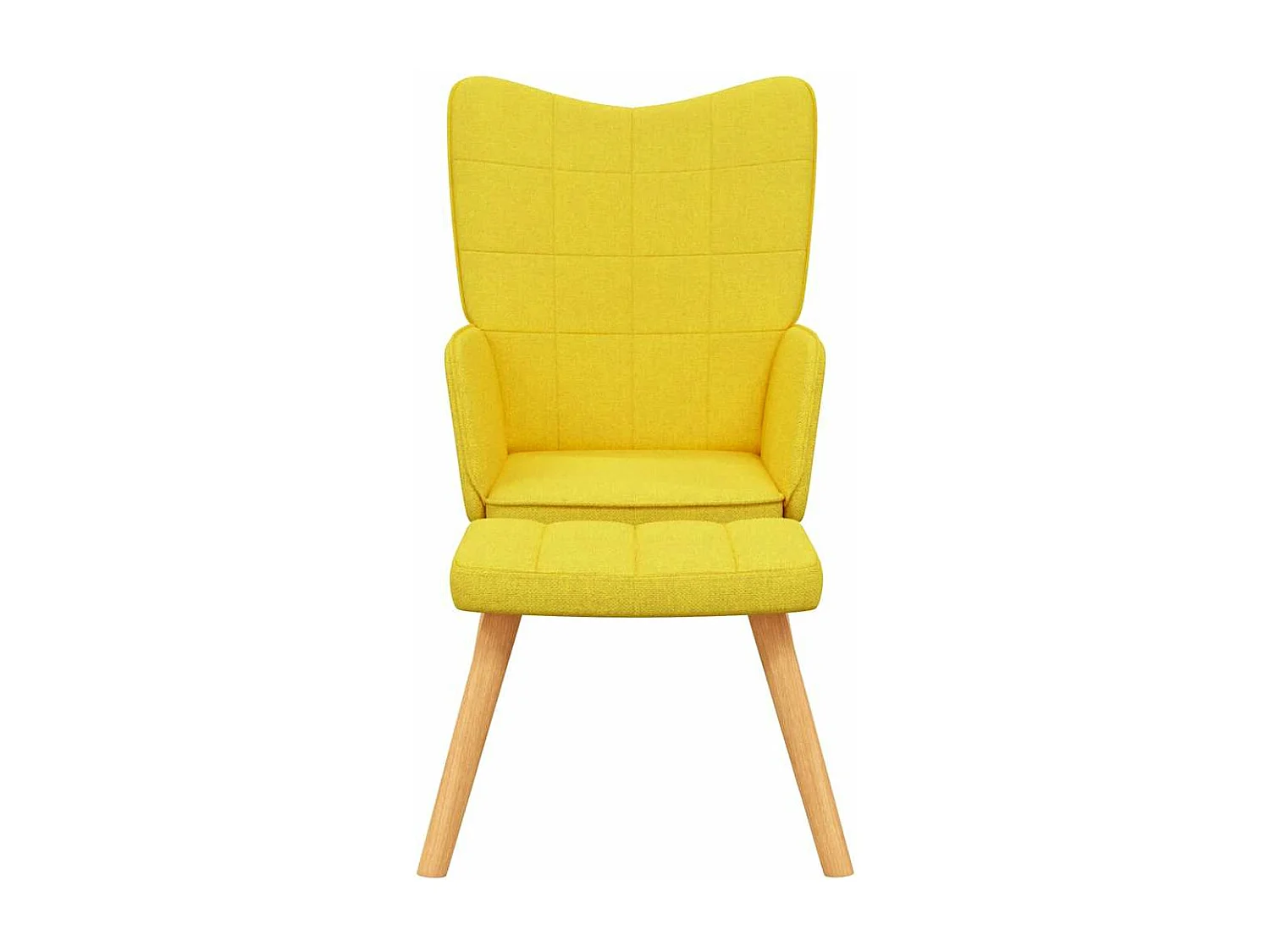 Fauteuil de relaxation avec tabouret Jaune moutarde Tissu