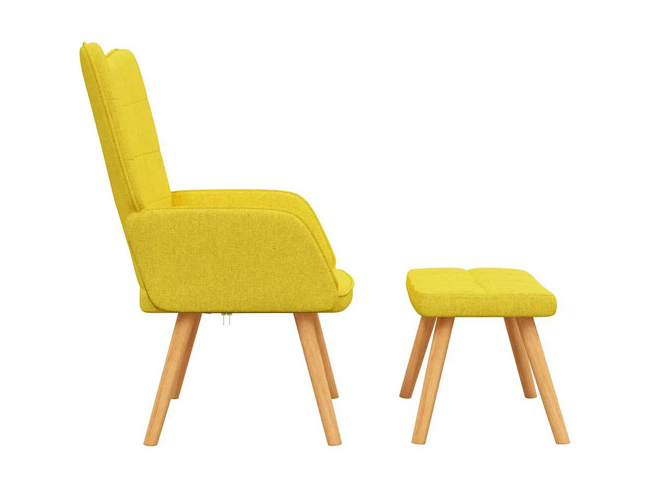 Fauteuil de relaxation avec tabouret Jaune moutarde Tissu