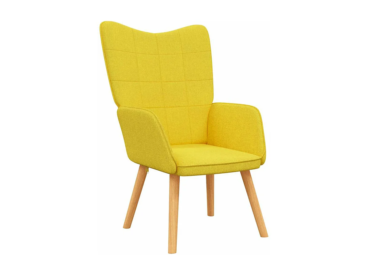 Fauteuil de relaxation avec tabouret Jaune moutarde Tissu