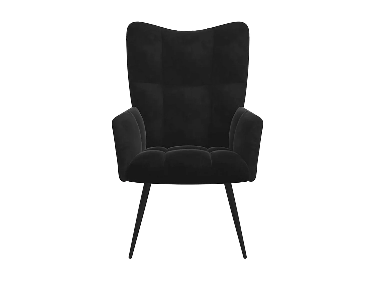 Fauteuil de relaxation avec repose-pied Noir Velours