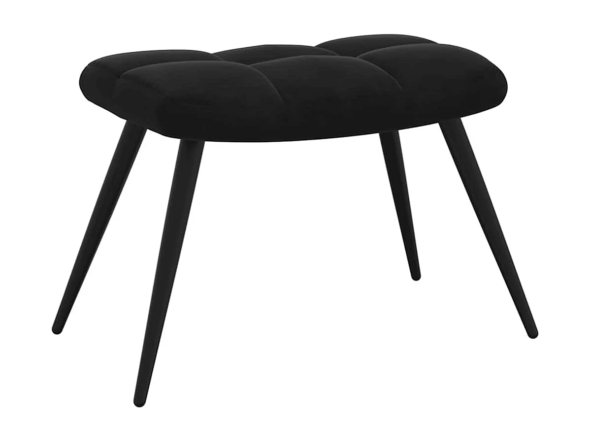 Fauteuil de relaxation avec repose-pied Noir Velours