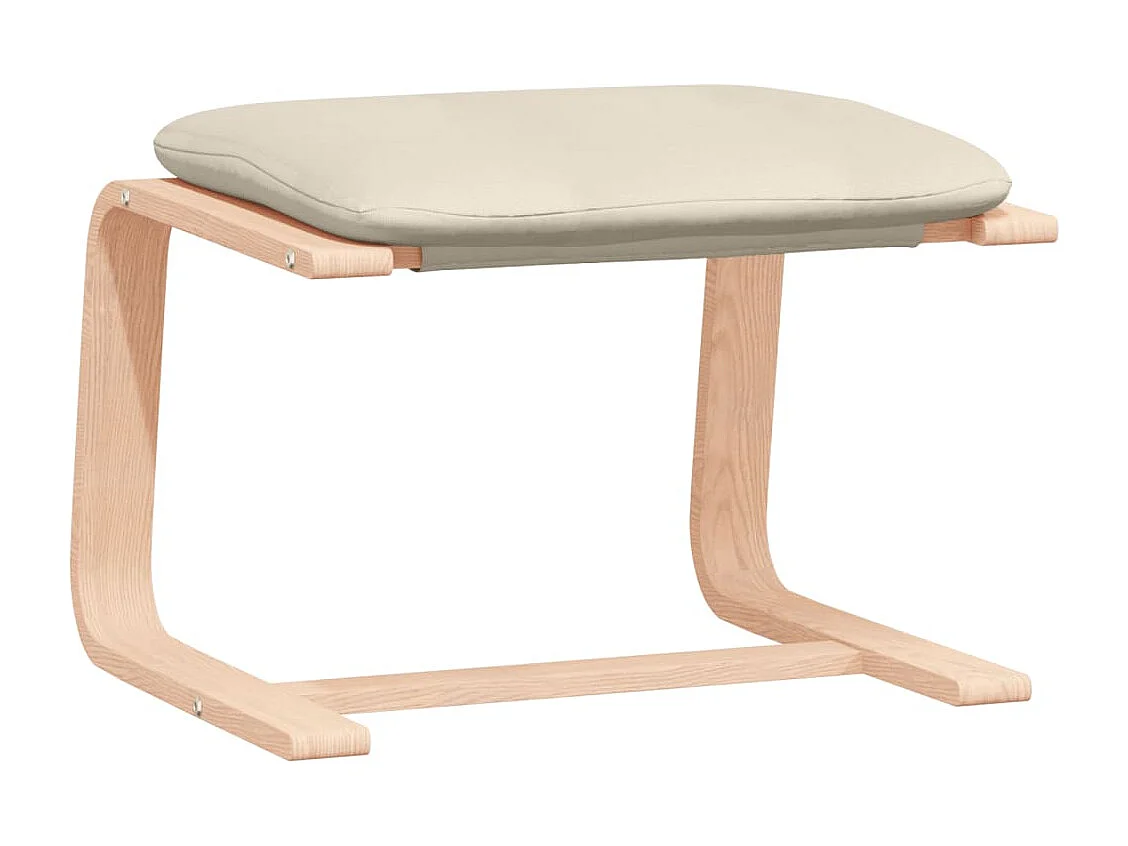 Fauteuil de relaxation avec repose-pied Crème Tissu