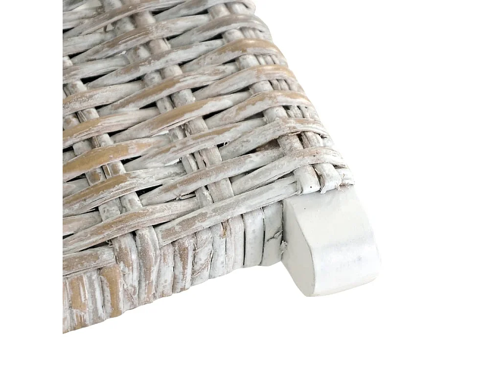 Fauteuil de relaxation Blanc Rotin naturel kubu et bois d'acajou