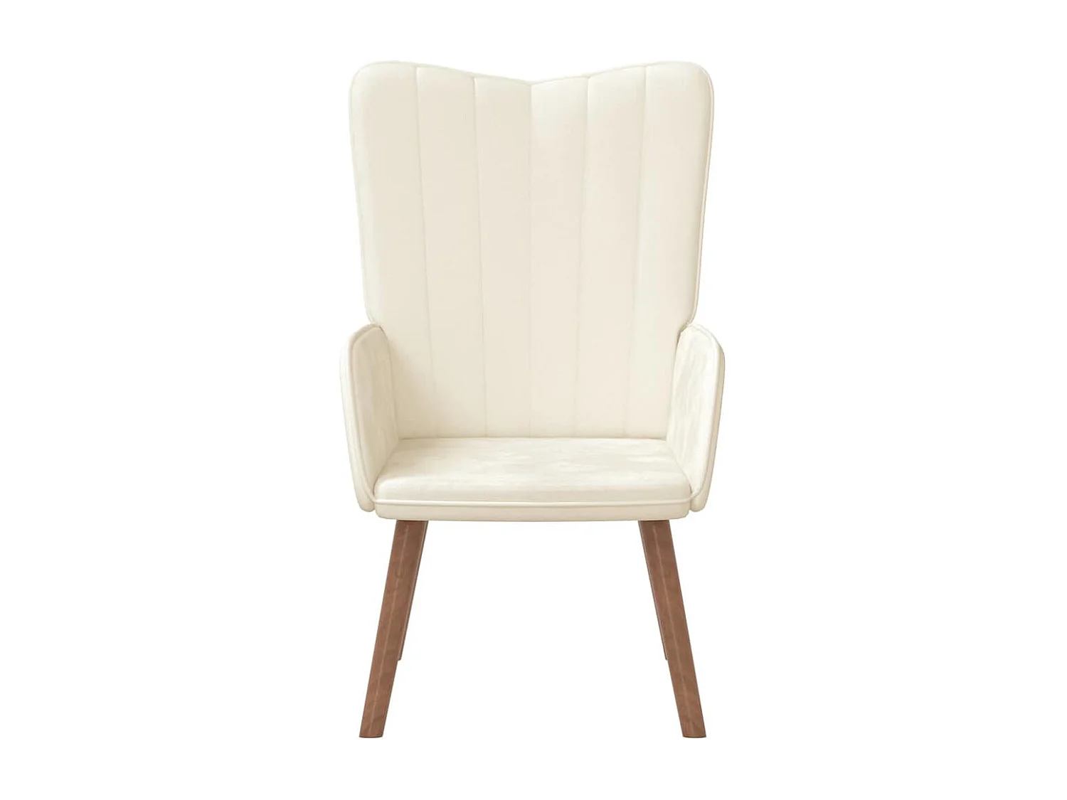 Relaxstoel fluweel crèmewit