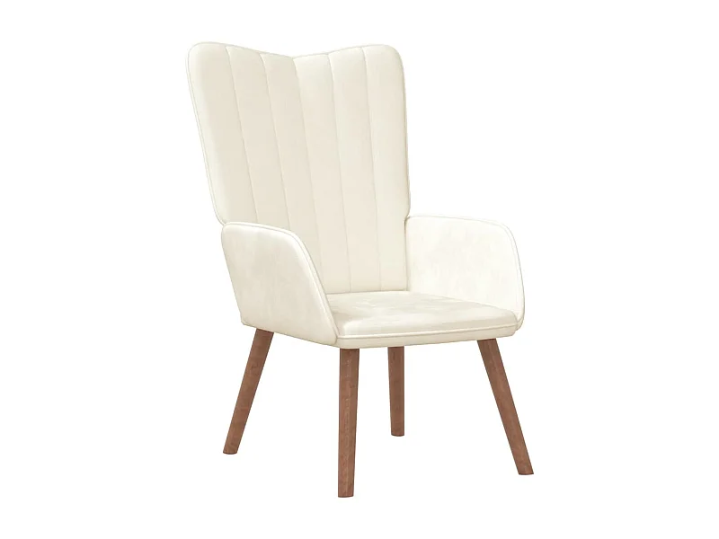 Relaxstoel fluweel crèmewit