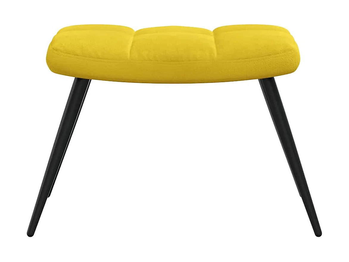 Fauteuil de relaxation avec repose-pied Jaune moutarde Velours