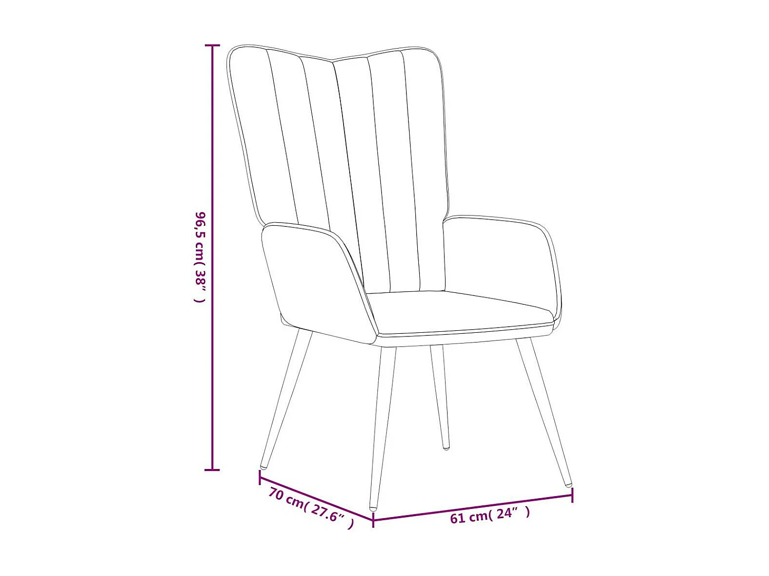Fauteuil de relaxation Jaune moutarde Velours