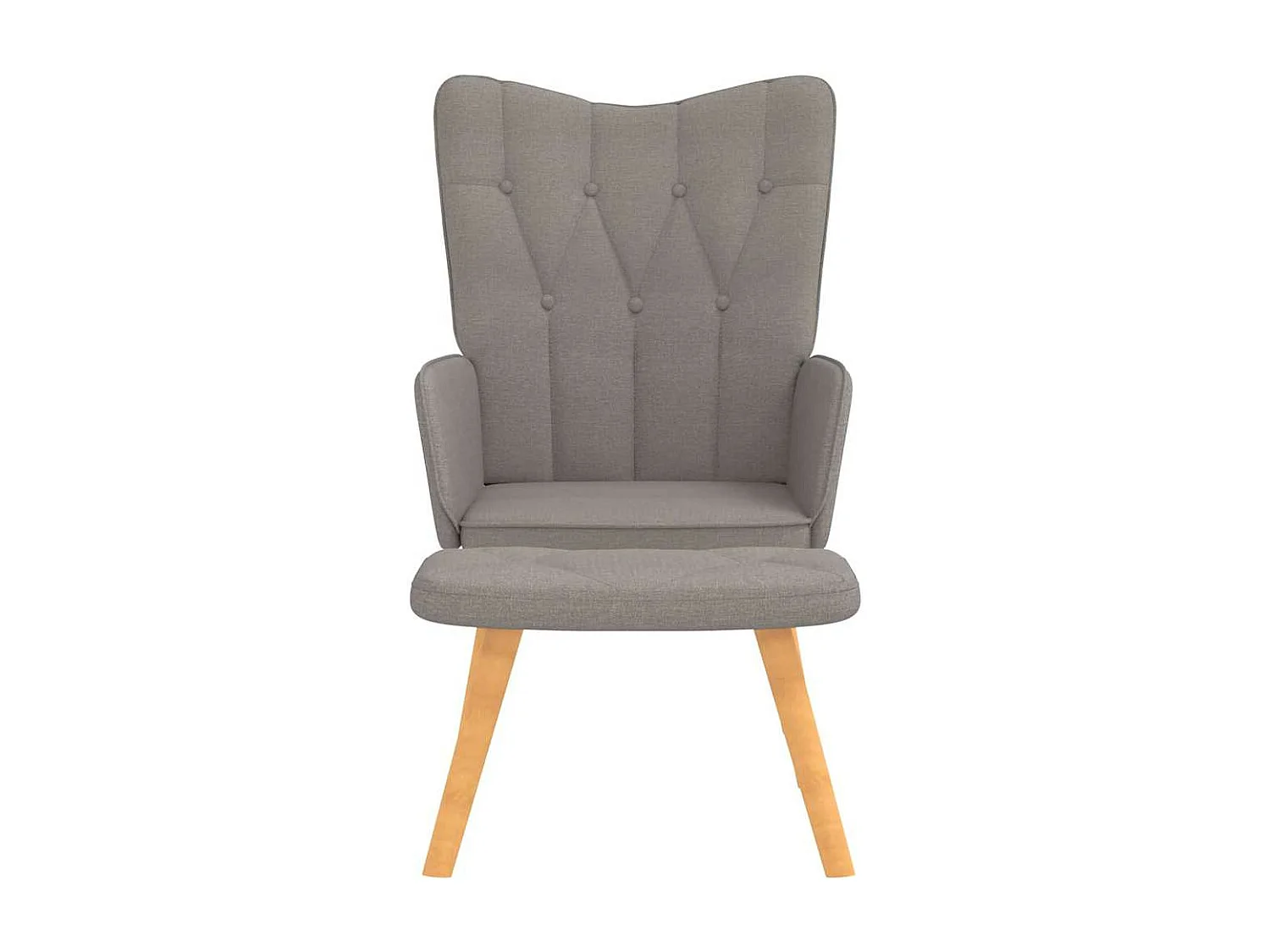 Fauteuil de relaxation avec tabouret Taupe Tissu