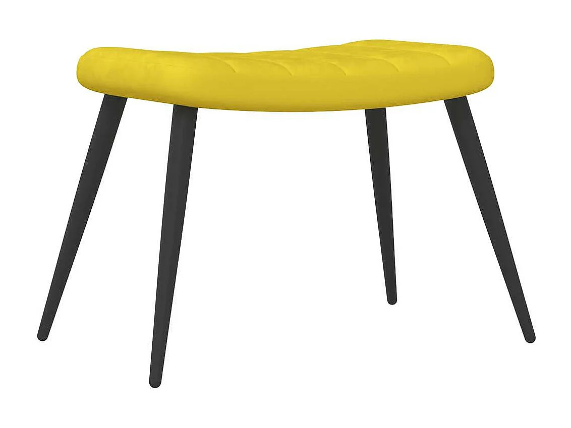 Fauteuil de relaxation avec repose-pied Jaune moutarde Velours