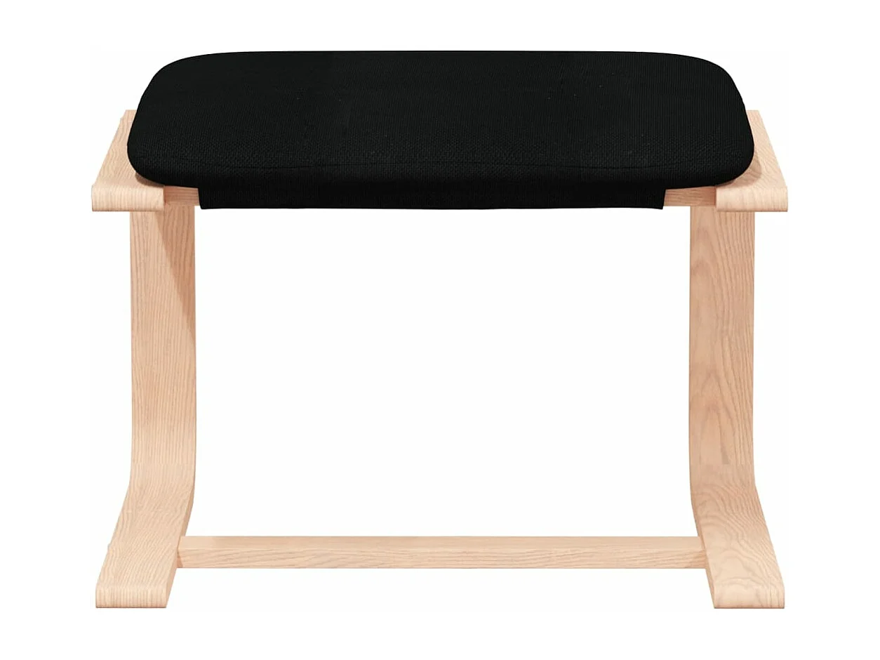 Fauteuil de relaxation avec repose-pied Noir Tissu