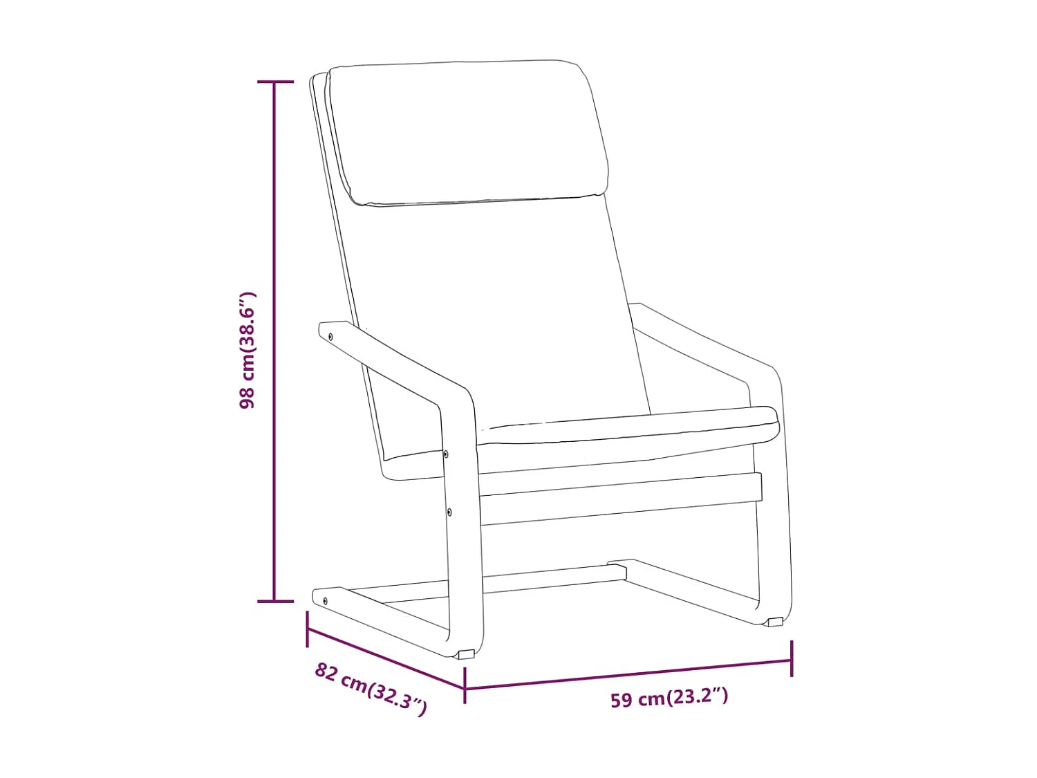 Fauteuil de relaxation avec repose-pied Noir Tissu